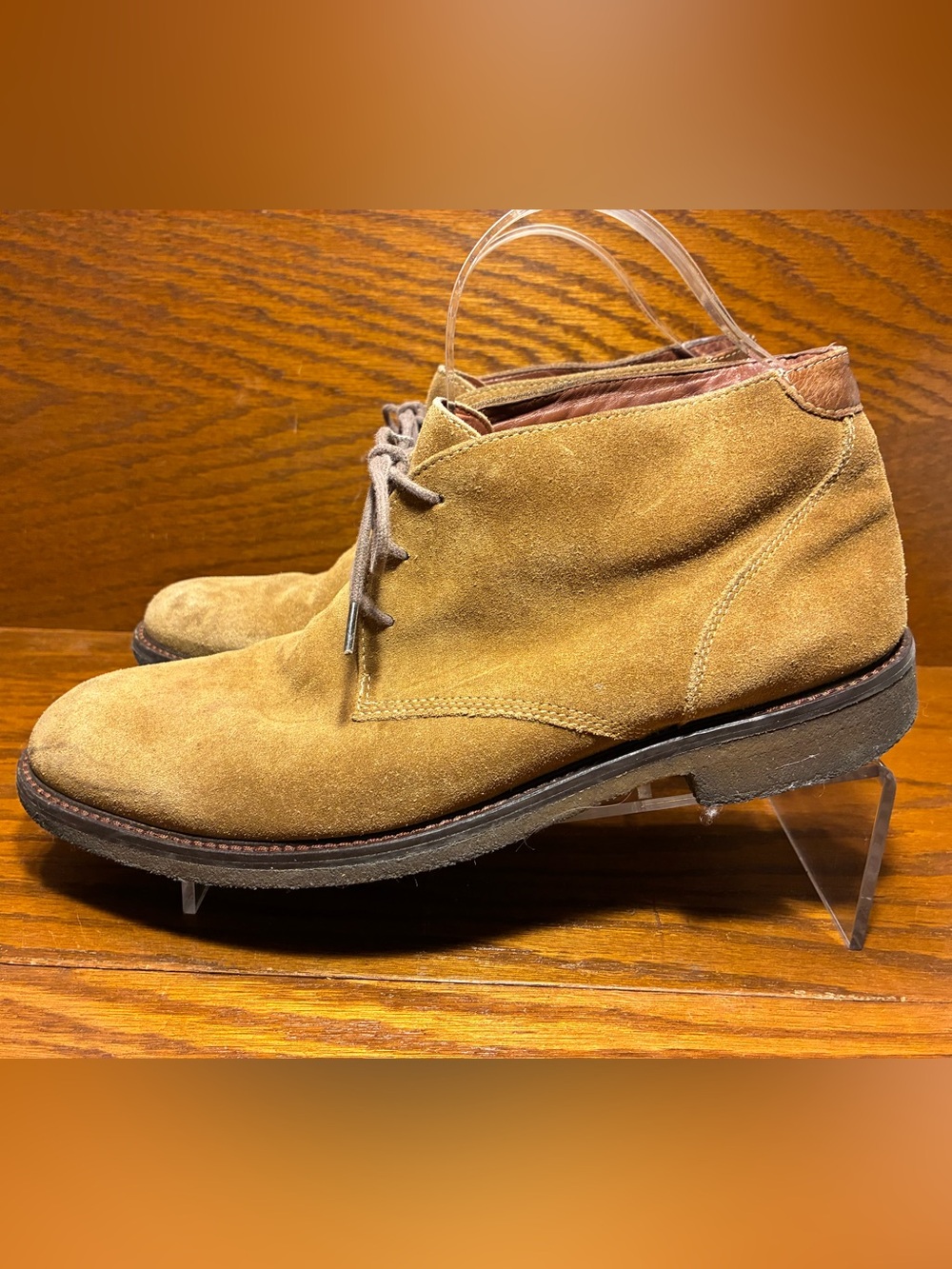 Johnston & Murphy Memory Foam Suede Chukka Boots Tan Men’s Size 10.5 - Picture 5 of 13